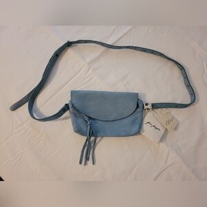 NWT Free People We The Free Rider Crossbody Bag Parisian Blue Leather